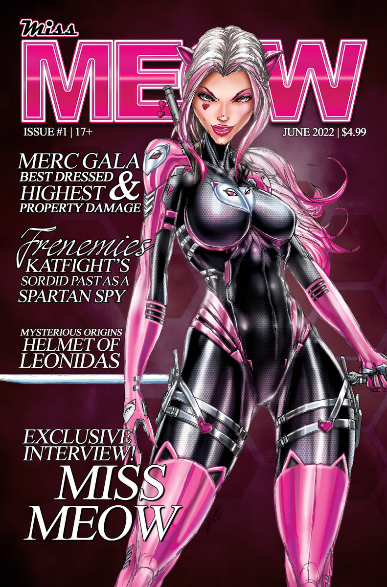 Miss Meow #1 Kickstarter 'Deathrage' on sale holo-foil cover by Jamie Tyndall signed 2X