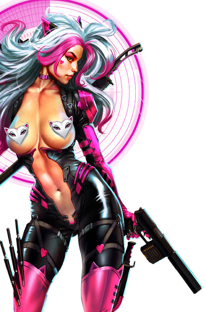 MISS MEOW #7 ARMAN AKOPIAN "SHOOTER" - SKETCH - KICKSTARTER VARIANT