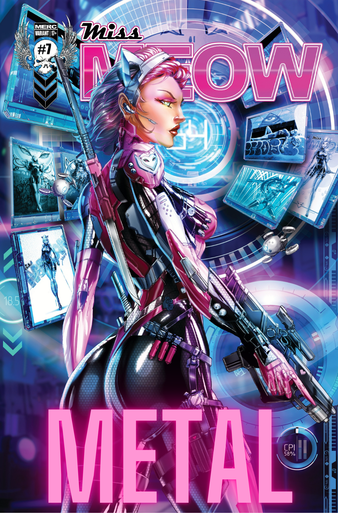 MISS MEOW #7 JAMIE TYNDALL "CYBER" - TD NICE METAL - KICKSTARTER VARIANT