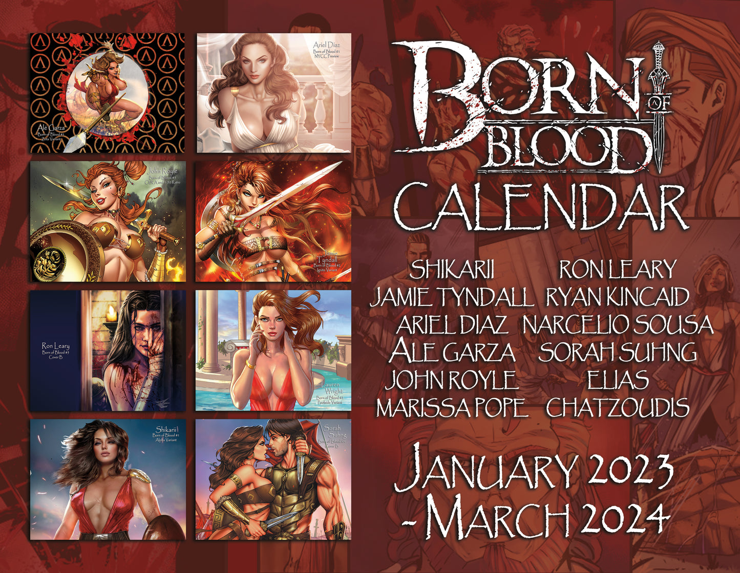 BORN OF BLOOD 2023-2024 CALENDER